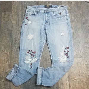 Sienna Slim Lucky Brand Embroidered Boyfriend Jean
